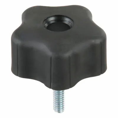 INNOVATIVE COMPONENTS Kenop Tangan: 5 Titik, Plastik dgn Ulir Baja, 1/4"-20 Ulir - 5-Arm Knobs with Threaded Stud