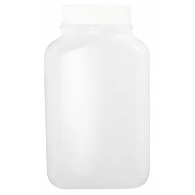 Botol Pencampur/Penyimpanan/Sampling QORPAK: 500 mL, 16.9 fl oz, HDPE, Natural - HDPE Rectangular Lab Bottles