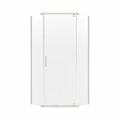 FOREMOST Pintu Pancuran: Lebar Pintu Maks. 25 1/4 in, Lebar Panel Tetap 18 1/2 in, Tinggi Keseluruhan 74 in - Neo-Angle Shower Doors