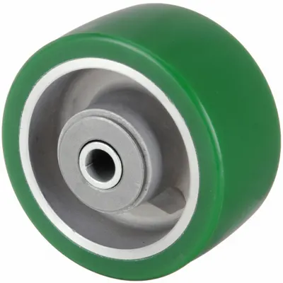 Roda Kaster: Diameter Roda 5 in - Polyurethane Tread on Aluminum Core Wheels