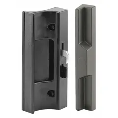 Recessed handle for sliding doors, providing a flush-mount locking solution. Dimensions: 7 5/16 in height, 2 5/8 in width. Suitable for securing sliding doors in applications where space efficiency is required.
