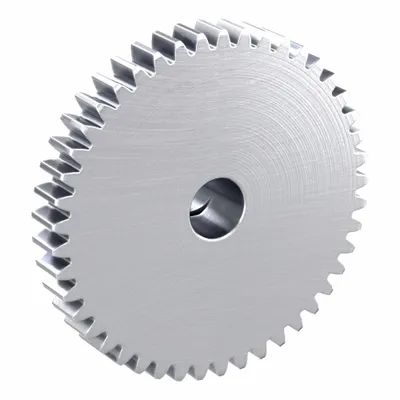 Roda Gigi Lurus F-Loc KHK GEARS: Modul m 1, 45 Gigi, Diameter Lubang 8 mm, Baja Tahan Karat - Metric Spur Gears with Locking Hub