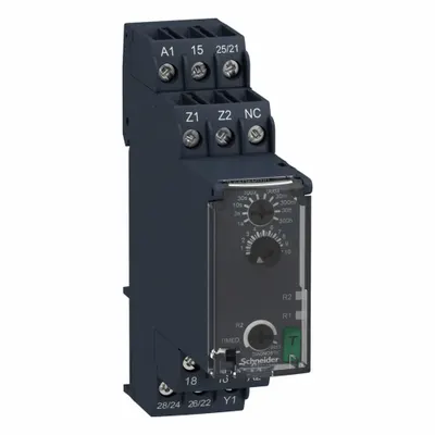 SCHNEIDER Relay Tunda Waktu: Dipasang di Rel DIN, 24 hingga 240V AC/DC, 8 A - DIN-Rail Mounted Relays