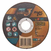 Ceramic cut-off wheel for carbon and stainless steel. Type 1, 4-1/2" diameter, 1/16" thickness, 7/8" arbor. 36 grit. Designed for cool-cutting with reduced heat buildup. Suitable for metal fabrication and maintenance tasks