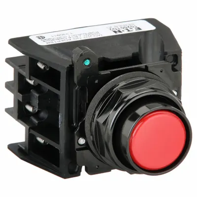 EATON Hazardous Location Push Button: 30 mm, Metallic, Flush Profile - Flush-Mount Push Buttons