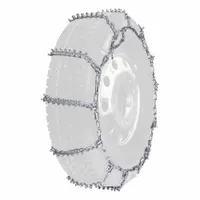 Ladder-style tire chain for heavy-duty trucks, buses, RVs, and trailers. Fits 305/70-22.5 tires. Constructed from nickel manganese alloy for traction on snow and ice