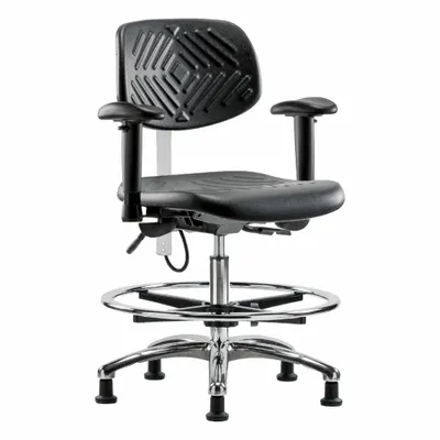 Kursi Tugas: Poliuretan, Termasuk Lengan, Rentang Tinggi 20 1/4 in hingga 28 in, 16 in Lebar Dudukan - Polyurethane ESD & Cleanroom Chairs