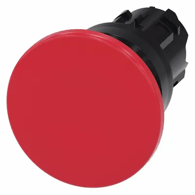 Siemens Tombol Tekan Kepala Jamur: Merah, Ukuran Pemasangan 22 mm, Non-Logam - Mushroom-Head Push-Button Operators