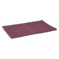 This NORTON Bear-Tex 847 pad is a general purpose surface-conditioning tool for cleaning, deburring, blending, and finishing on metal, wood, plastic, and composites. It features very fine aluminum oxide abrasive in a maroon non-woven construction, measuring 6 inches by 9 inches.
