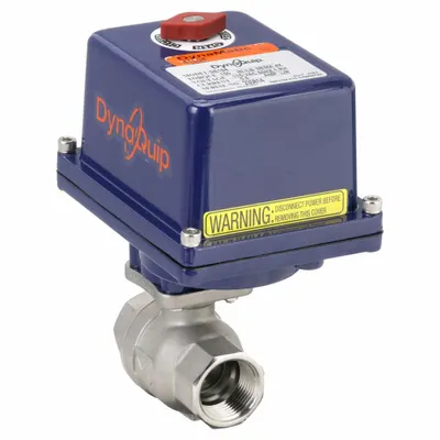 DYNAQUIP CONTROLS Katup Bola Dua Arah yang Dioperasikan Secara Elektrik: 1 in, Baja Tahan Karat - Stainless Steel Electrically-Actuated Ball Valves