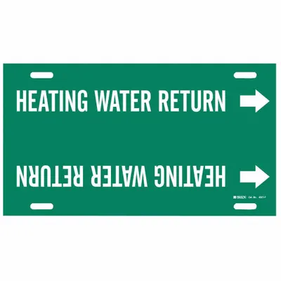 BRADY Heating Water Return Snap-On Pipe Marker - Heating Water Return Snap-On Pipe Markers