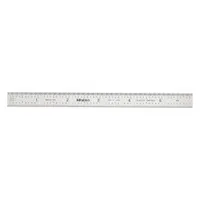 MITUTOYO Flexible Rule: 182-202, 6 in, 0.02 in Thick, 1/100 in/1/64 in, Chrome, Black, Flex, Vinyl