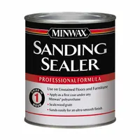 This clear, water-based polyurethane sanding sealer is formulated for interior wood surfaces. It seals and prepares bare wood for subsequent coats of finish, providing a smooth base for paint or clear topcoats. Suitable for use on woodwork, furniture, and cabinets