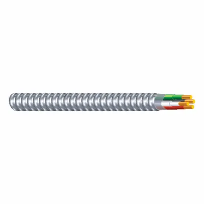 SOUTHWIRE Metal Clad Cable: 6 AWG, 2 Conductors, Copper, 75 ft, Aluminum, Std - Standard Metal-Clad Cables