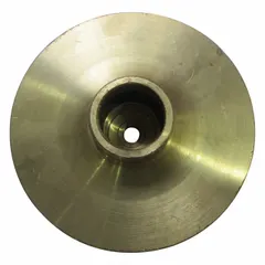 This closed-design impeller is made of bronze and intended for use with Dayton straight centrifugal pumps. It is compatible with pump model 55JJ74A. Typical applications include water circulation and light chemical transfer in industrial fluid handling systems.