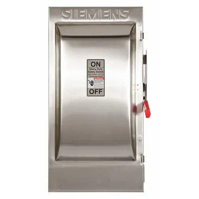 Siemens Safety Switch: Fusible, 200 A, Three Phase, 600V AC, 304 Stainless Steel - Fusible Safety Switches