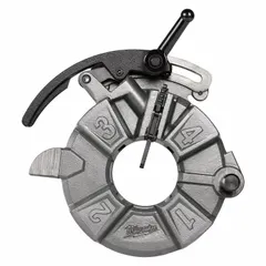 Automatic right-hand die head for threading BSPT pipe from 1/8 in to 2 in. Uses Milwaukee Universal Dies. Suitable for use with pipe threading machines in plumbing and industrial piping applications.