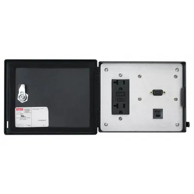 NVENT HOFFMAN Data Interface Port: Steel, 120V GFCI Receptacle/9-Pin D-Sub - Profibus Panel Interface