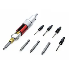 This 9-piece spin and drive set is designed for fleet and vehicle maintenance tasks, such as removing and installing fasteners in confined spaces. It provides a compact solution for automotive repair, truck maintenance, and industrial equipment servicing where access is limited.