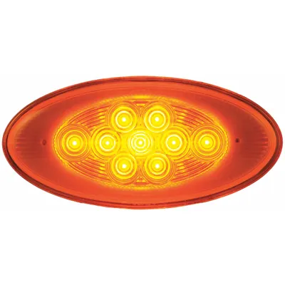 MAXXIMA M63122Y LED Oval Surface Mount Marker Light, Amber Lens, Blunt Cut Wires - Marker Lights