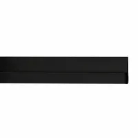This edge cover trim is designed for PETG wall panels and coverings, providing a finished edge. It is made of PETG, measures 0.04 in thick and 10 ft long, and comes in a black finish. Suitable for use in commercial and institutional settings to protect panel edges