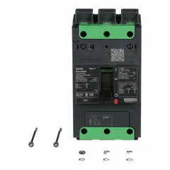 This 80 A B-Frame molded case circuit breaker from the BGL series provides overcurrent protection with a fixed instantaneous trip. Rated 100kA at 240V AC, it features Everlink Lug terminations on both ends for secure wiring. Suitable for branch circuit protection in high-fault-current environments.