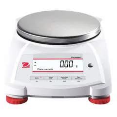 This OHAUS precision lab balance offers 2200 g capacity with 0.1 g readability, 0.1 g repeatability, and 0.2 g linearity. The LCD display provides clear readouts. Suitable for laboratory weighing, sample preparation, formulation, and checkweighing tasks requiring accurate mass measurement.