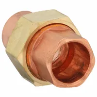 Wrot copper sweat union with 1-inch CTS cup x cup connections for soldered installation. Allows disassembly of copper tubing without cutting the line. Used in plumbing and piping systems where future maintenance or component replacement is required