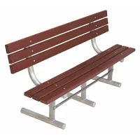 ULTRASITE Outdoor Bench: Extra Heavy-Duty, 72 in Overall Lg, 35 in Overall Ht, Brown, Silver (MPN g940P-BRN6)
