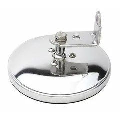 Round convex mirror for driver or passenger vehicle side. Provides wide-angle view to reduce blind spots. 5 in diameter.