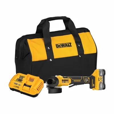 DEWALT Angle Grinder: 5 in_4 1/2 in Wheel Dia, Brushless Motor, 8.0 Ah, 20V DC - DEWALT Cordless Angle Grinders