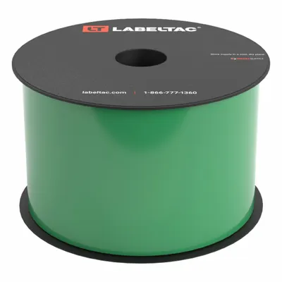 CREATIVE SAFETY SUPPLY LabelTac Pro Model Standard Supply: 3 in x 150 ft, Vinyl, Green (Gloss) - LabelTac Thermal Transfer Continuous Label Rolls