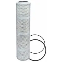 Cartridge hydraulic filter with cellulose media and 2 9/16 in inside diameter. Includes two attached gaskets. Compatible with Daewoo vehicles. Used in hydraulic systems to remove contaminants from hydraulic fluid