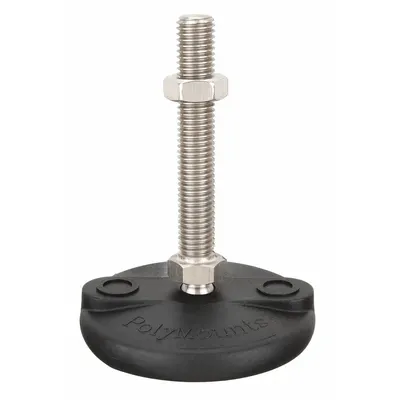 S & W Male-End Leveling Mount: Swiveling Stud, 1/2"-13 Thread Size, 3 in - Vibration-Damping Male Leveling Mounts