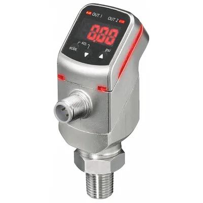 ASHCROFT Indicating Transmitter: 0 psi to 7,500 psi, 4 to 20 mA DC/(1) Switch, 4-Pin M12 Connector - Digital Pressure Transmitters with 4-Pin M12 Connector