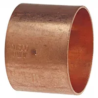 Wrot copper drain, waste and vent tube fitting with cup x FTG connection and dimple center stop for proper insertion depth. Used in DWV systems for residential and commercial plumbing drainage applications