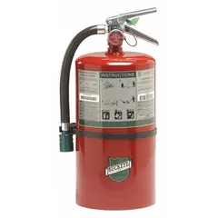 This BUCKEYE fire extinguisher is a Class ABC unit with an 11 lb capacity and a 1A:10B:C, HCFC rating. It is designed for use on ordinary combustibles, flammable liquids, and electrical fires. Suitable for industrial facilities, warehouses, and maintenance shops where multi-hazard fire protection is required.