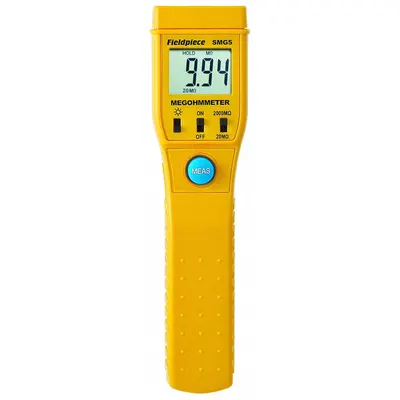 FIELDPIECE Megohmmeter: 20 megaohm to 2,000 megaohm, Digital, No Output, Test Volt 1,000V DC - Standard Feature Megohmmeters