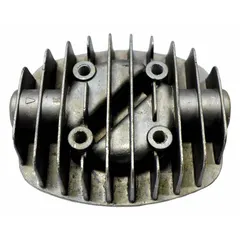 Replacement cylinder head for industrial air compressors. Seals the compression chamber and houses intake and exhaust valves. Used in pneumatic systems for manufacturing, automotive, and maintenance applications.