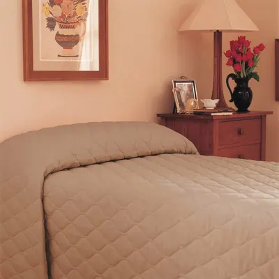 MARTEX MAINSPREAD KHAKI Khaki Quilted Bedspread - Bedspreads