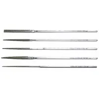 Escapement File Set: Equaling/Half Round/Round/Square/Triangular, 140 mm Lg without Tang, 5 Pieces (MPN MI8632D91)