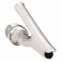 Round speed welding tip for thermoplastic welding, designed to feed filler rod into a heated air stream. Accepts rods up to 3/16 in diameter. Used in fabrication, repair, and lining of plastic structures