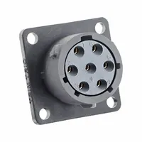 SOURIAU Electrical Connector: Trim Trio UTSX 14, Square Flange Receptacle, 7 Contacts, 12 A, 600V (MPN UTSX014D7S)