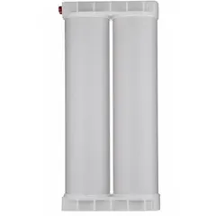 Deionization cartridge for use with prefiltered water. Contains mixed bed resin to remove ions and produce high-purity deionized water. Suitable for laboratory and industrial applications requiring purified water.