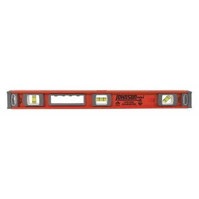 JOHNSON LEVEL Aluminum Level: Level, Plumb & 45° Angle, I-Beam, Cushioned, Cushioned - Magnetic I-Beam Levels