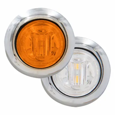 MAXXIMA Clearance Marker Light: Clearance Light, LED, Round, Surface Mount, Amber/White - Marker Lights