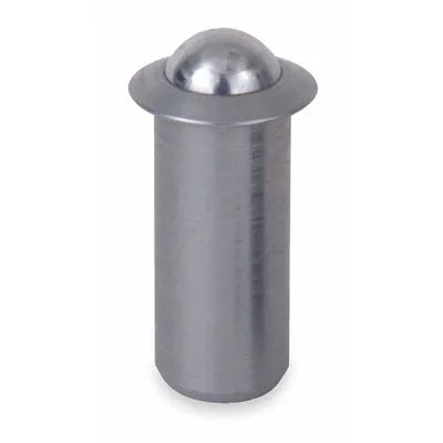 TE-CO Ball Plunger: Press Fit, 18-8 SS Body w/ 400 SS Ball, 1/4 in Body Dia - Press-Fit Ball Plungers