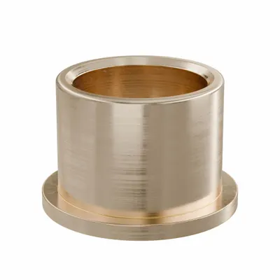 OILITE Flanged Sleeve Bearing: Bronze, SAE 841, 1 in Bore, 1 1/4 in OD, 1 in Lg - Lubricated General Purpose Metallic Flanged Sleeve Bearings