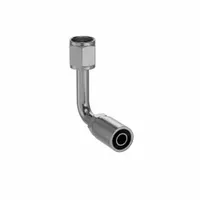 PARKER Hydraulic Crimp Fitting: Steel x Steel, 90° Long Elbow, -8 For Hose Dash Size, JIC x Crimp (MPN 14143-10-8)