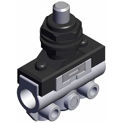 SMC Shuttle Valve: VM100 Series, Plunger Actuator, 3 Ports, 1/8 in NPT - VM Series Manual Air Control Valves